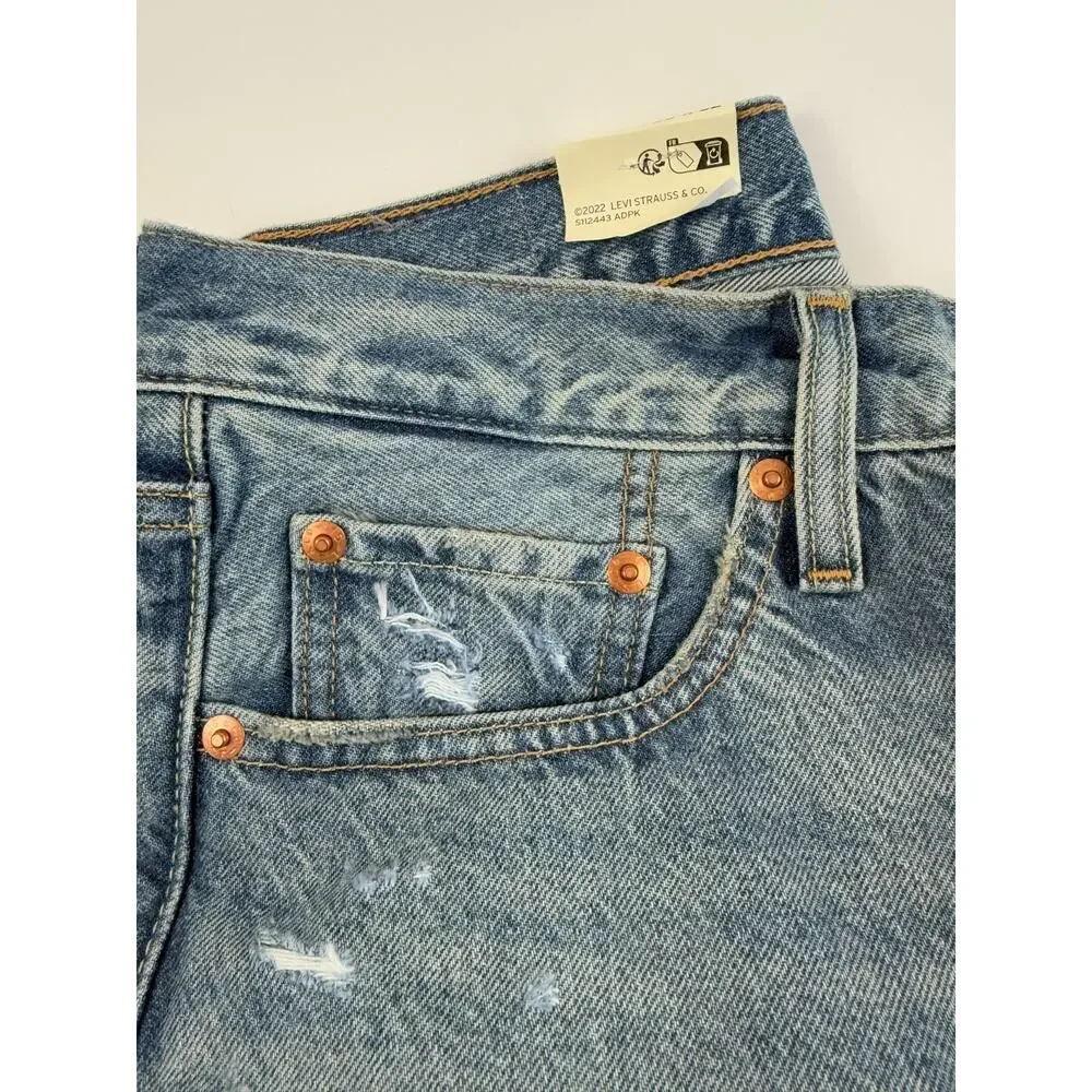 Levi's Premium Women 501 Original Fit Mid Rise Straight Leg Jeans 28x32 Blue NWT - Picture 3 of 16